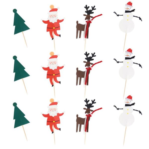 

12 pcs cake picks christmas cake ers decorations for