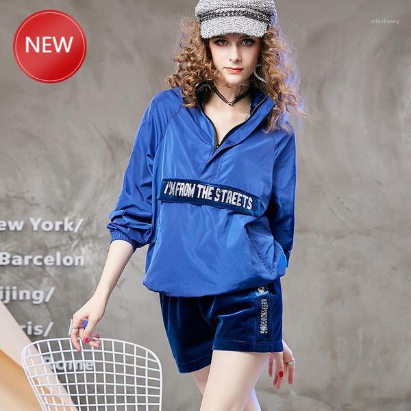 

woman suit, female 2020 autumn new fashion western style lettered hooded + wide leg pants two-piece fashion1, White