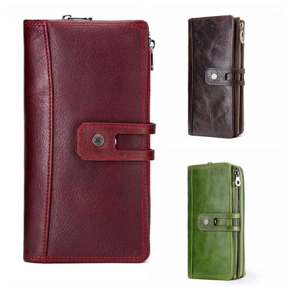 

wallets 1 piece genuine leather men wallet clutch male organizer cell phone bag long coin purse1, Red;black