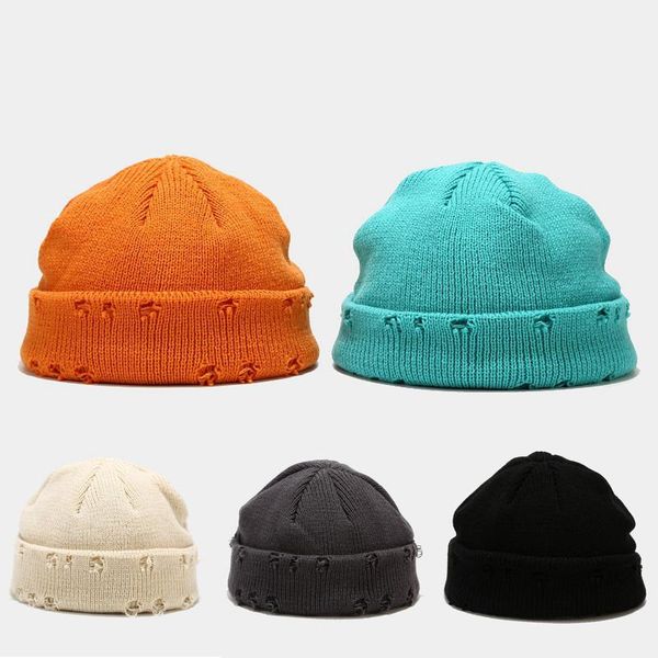 

fashion couple men and women solid knitted hat beanie melon cap skullies fashion design and sombrero