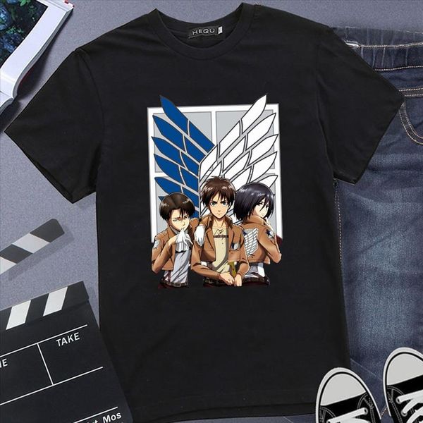 

attack on titan anime t shirt women print short sleeve tee shirt femme t shirt white anime women loose camiseta mujer top