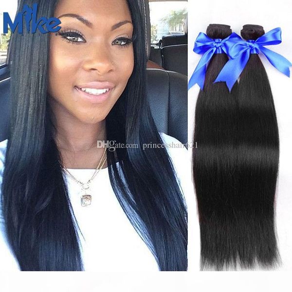 

mikehair wholesale brazilian hair bundles 2pcs natural straight human hair weaves affordable peruvian indian malaysian hair extensions, Black