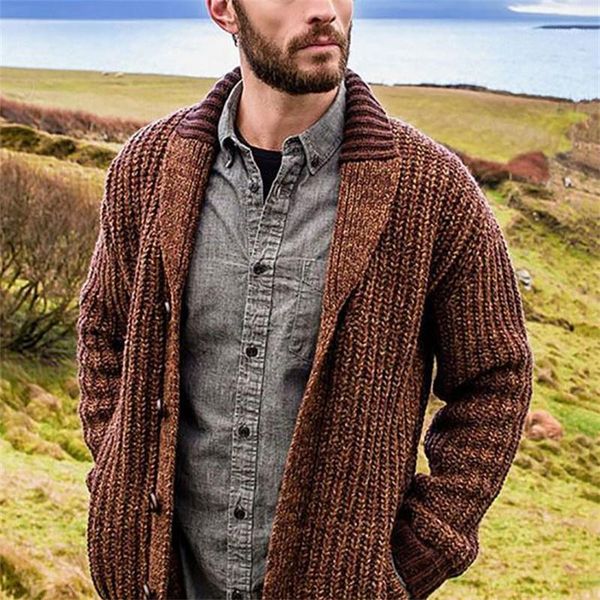 

new autumn winter jacket men warm cashmere casual wool zipper slim fit fleece jacket men coat dress knitwear male1, Black;brown
