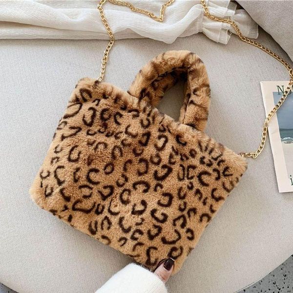 

women leopard pattern handbag shoulder crossbody bag lady winter tote satchel 35ef