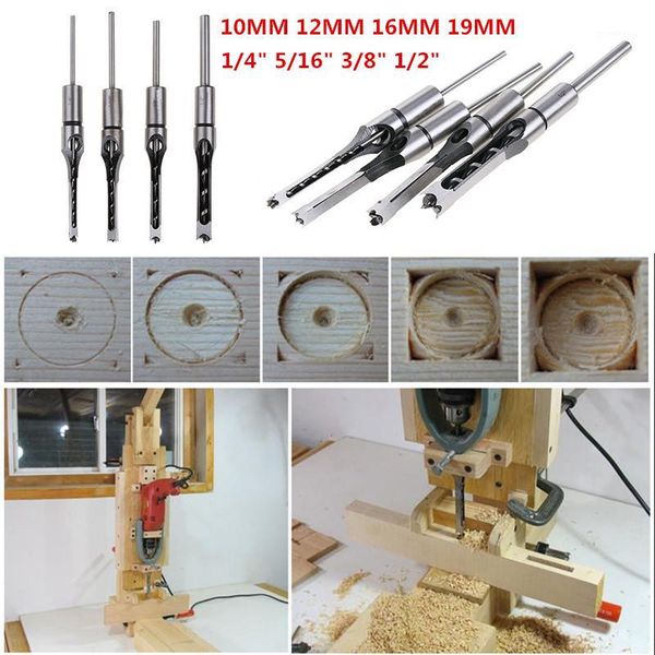 

twist drill bits square auger mortising chisel drill set square hole woodworking mortise chisel wood bit with twist1