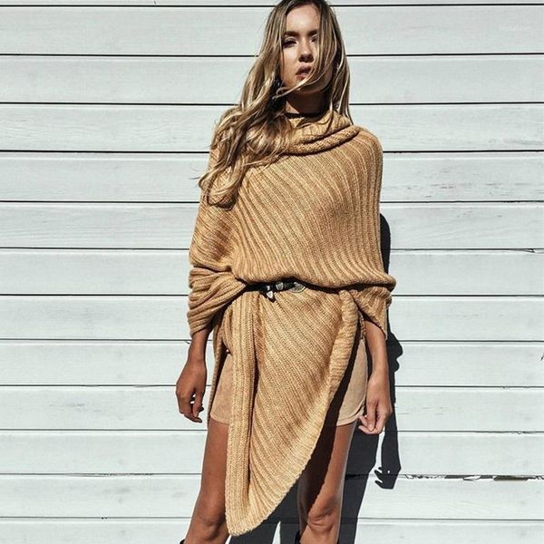 

spring autumn women sweaters poncho knitting capes cloak femme sweater irregular hem tassels coat loose knitted pullovers1, White;black