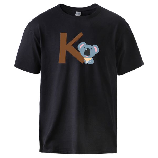 

смешные koala печати mens втулки краткости лета streetwear тис мужчины сыпучие мода поклясться черный tee толстовка с капюшоном балахон мужч