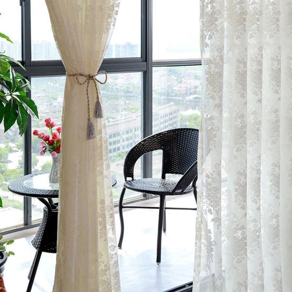 

curtain & drapes [byetee] window bedroom tulle kitchen sheer organza luxury voile curtains fabrics for living room yarn drapes1