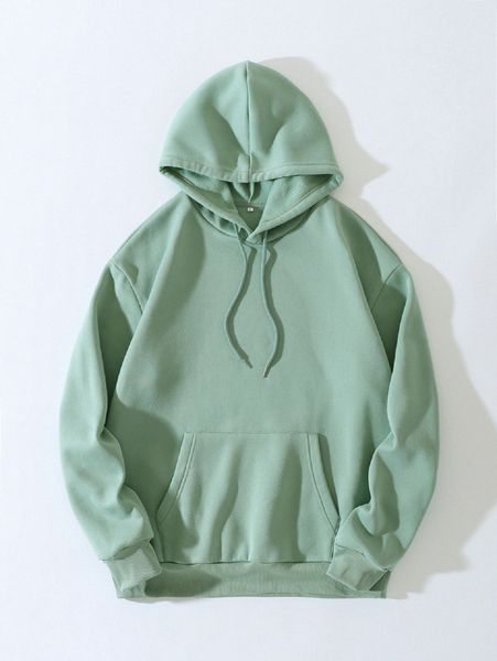 

solid thermal lined drawstring hoodie p8kd#, White;black