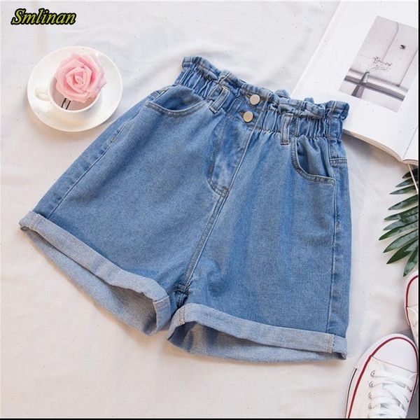 

2021 summer harajuku vintage denim shorts women high waist plus size 5xl club curling streetwea jeans short female, White;black