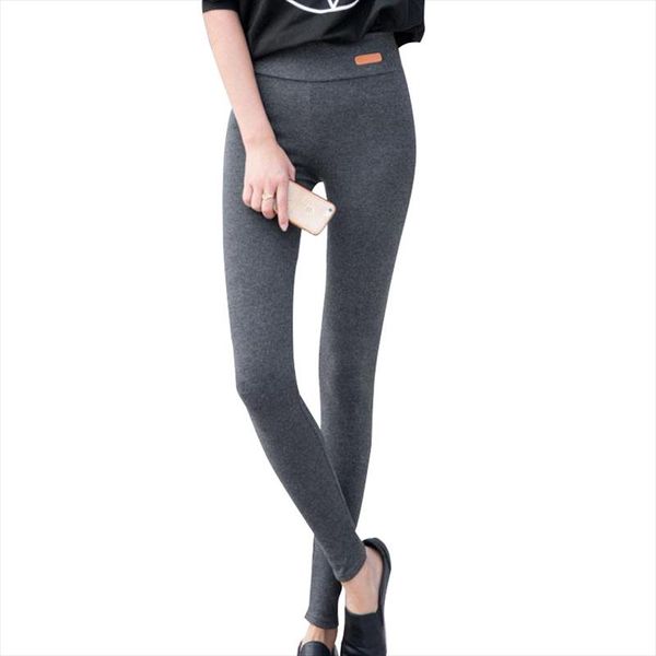 

new fashion high elastic waist winter plus thicken womens leggings warm pants good quality thick trousers female, Black