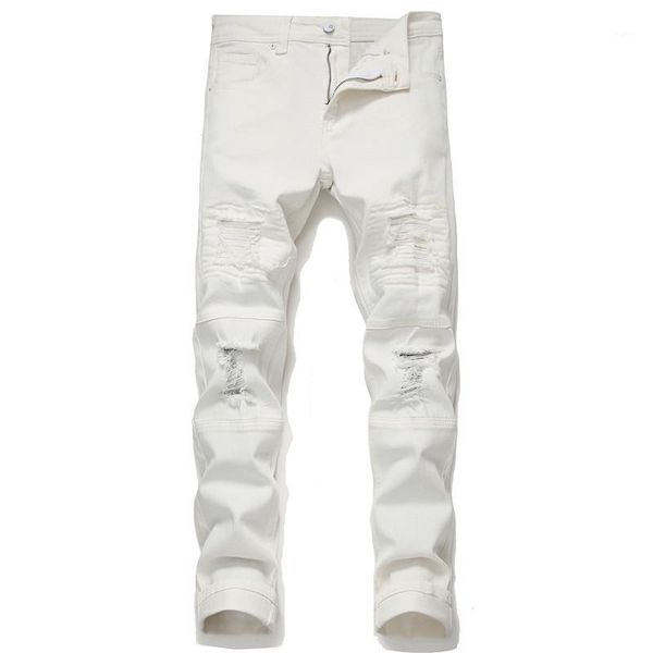 

new 3d 3d perforated patch elastic white casual pants for boys and girls 8201, Blue