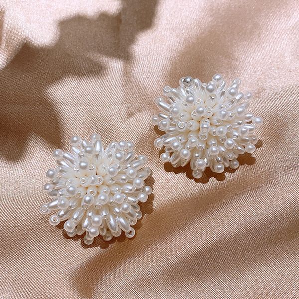

fashion 925 silver needle south korea dongdaemun pearl stud earrings graceful online influencer fireworks earrings new fashion new earrings, Golden