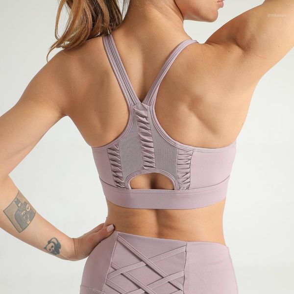 

gym clothing mindstream shockproof gathered yoga bra active wear breathable bodybuilding women sports shirt running anti-friction1, White;black