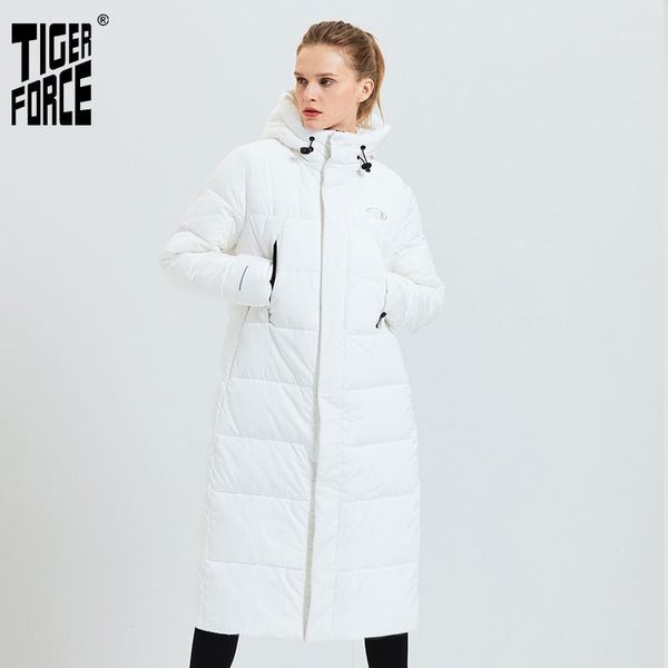 

tiger force 2020 women winter jacket woman long hooded coat female fashion casual parka warm overcoat women's jacket puffer coat1, Black