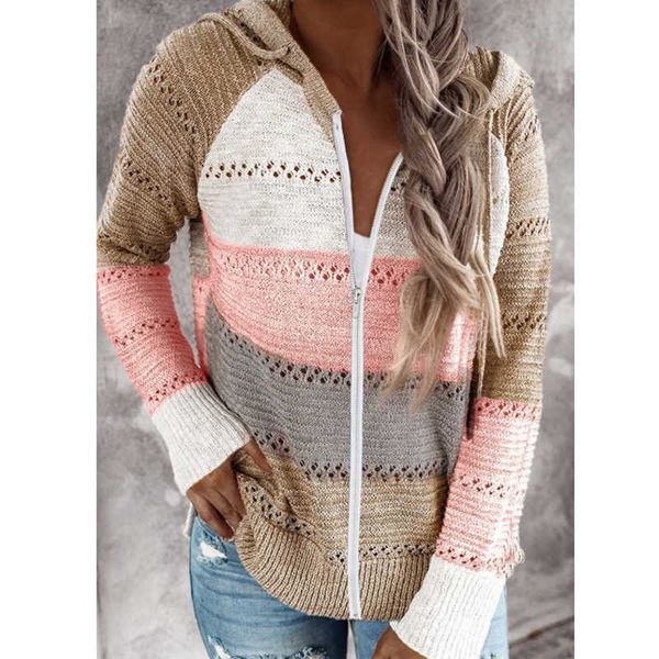 

women's hollow out patchwork sweater color black long sleeve knitted cardigan winter jackets clothes coat outwear jacket, Black;brown