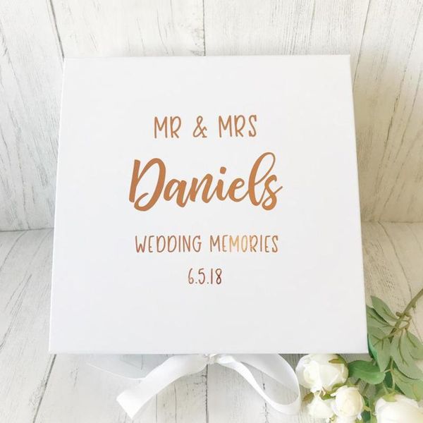

rose gold silver wedding gift box,custom mr&mrs box bridesmaid proposal,valentine,bachelorette decor,anniversary favor keepsake