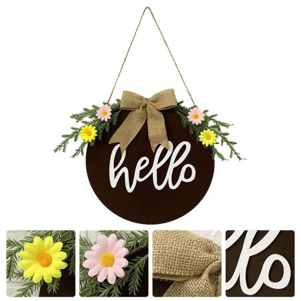 

decorative flowers & wreaths 1pc unique hanging wooden board decor greeting door