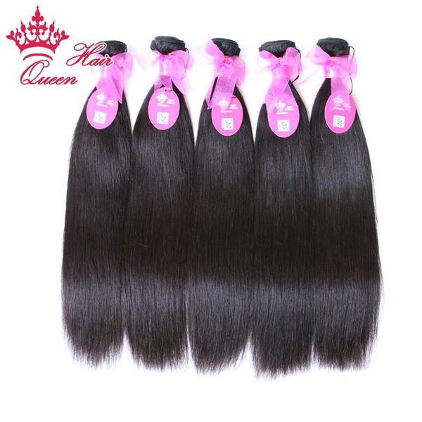 

queen hair products virgin brazilian human hair straight mixed size 5pcs lot 8"-28" virgin brazilian dhl 100g pc, Black