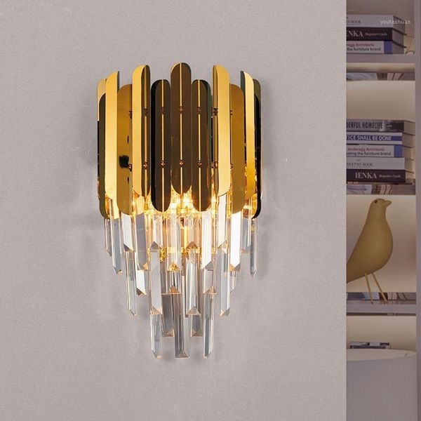 

wall lamp luxury el gold lights for bedside living room stairs sconce crystal lamp1