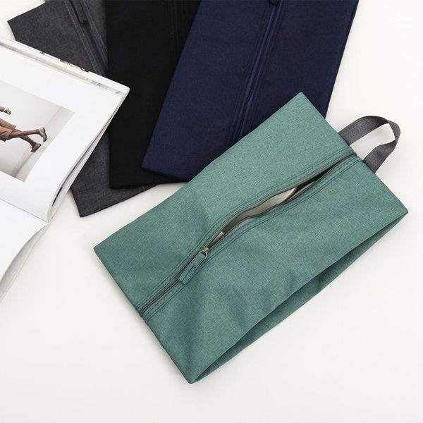 

storage bags waterproof oxford travel pouch shoe solid color zipper shoes bag1