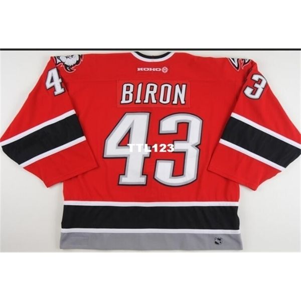 

real 121 real full embroidery 2002-03 martin biron buffalo sabres game worn jersey hockey jersey or custom any name or number jersey, Black