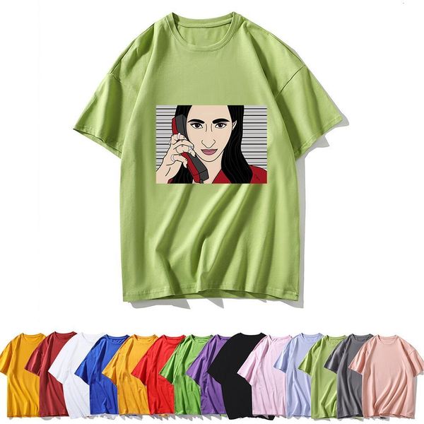 

beauty la casa de papel graphic t-shirt beautiful o-neck women's shirt ropa mujer casual plus size multicolor t shirt, White