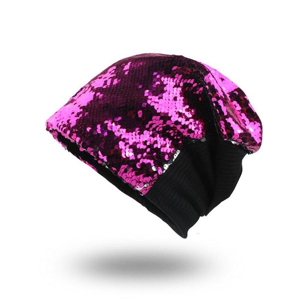 

flb] женский beanie bonnet осень зима caps хип-хоп cap деформированные блестки шляпы для женщин шапочка балаклава женской skullies f163 jll, Black;white