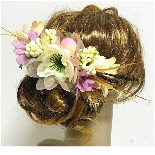 

fast shipping bride wedding wreath head flower wrist flower cor flower girl hair accessories kid party crown qylfew