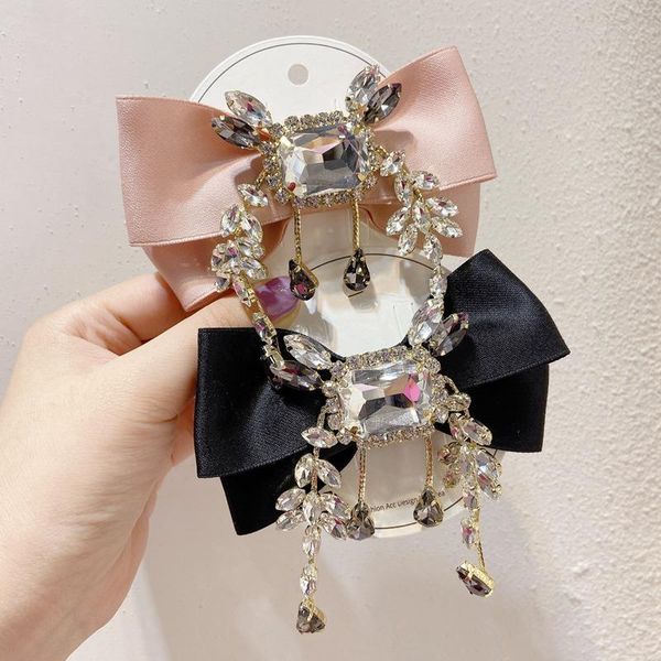 

hair accessories mengjiqiao korean luxury square flower crystal barrettes hairgrips for women fashion sweet bowknot clips jewelry gifts