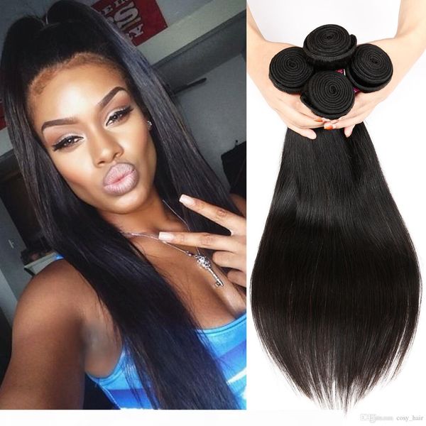 

brazilian remy human hair weft mink brazilian hair straight virgin human hair weave bundles 8-26 inch natural black dhl