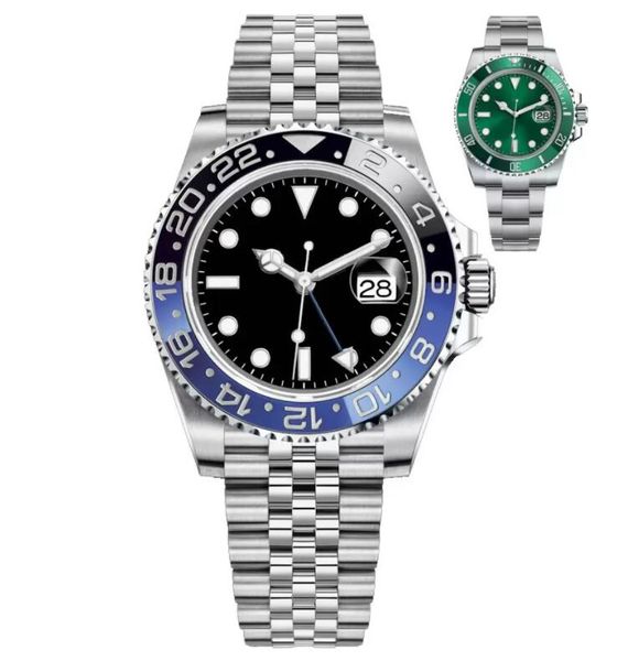

mens watches 40mm automatic mechanical watch full stainless steel blue black ceramic sapphire wristwatches super luminous montre de luxe wit