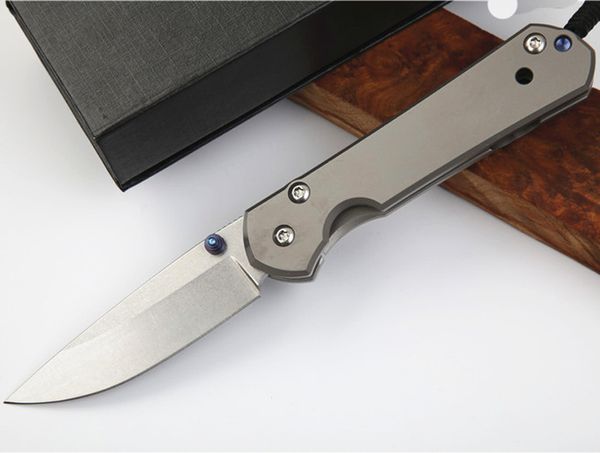 Oferta especial clássico D2 lâmina de aço dobrável faca TC4 liga de titânio lidar com facas de presente de bolso EDC com caixa de varejo
