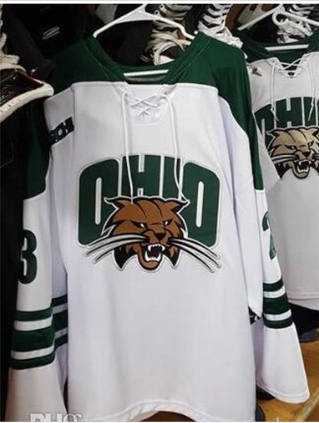 

ohio bobcats custom men # 16 hartman # 11 # 10 harris lubin chandails de hockey des hommes chandail de hockey collégial cousu qualité hight, Black