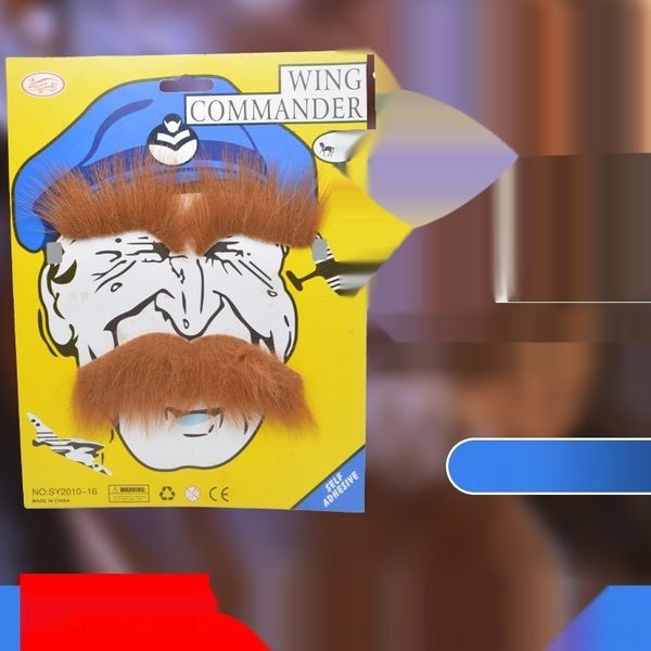 

tkutk eyebrows ball dress up brown gray masquerade and moustaches halloween performance ring gentleman beard prop pirate ring props luvvf