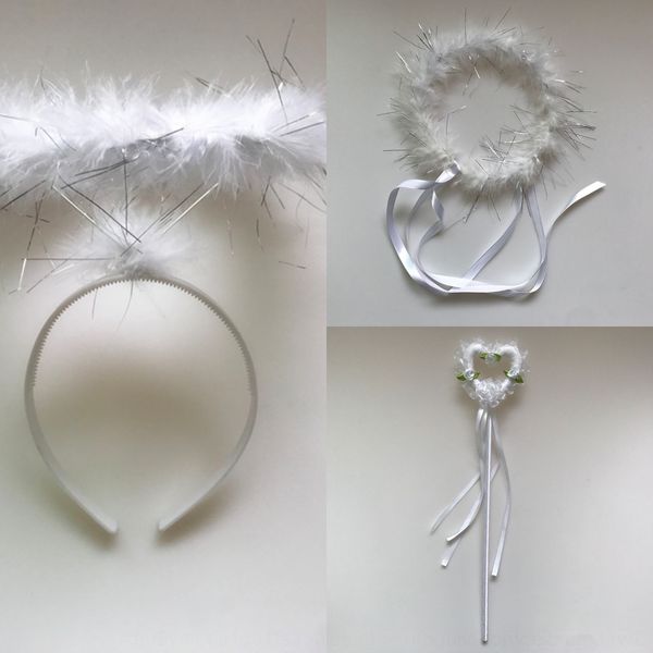

prcyz angel headband princess headdressangel wand headdress children's wand crown magic show performance headdress set feather headband