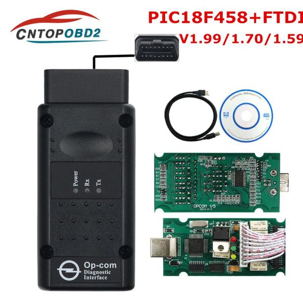 

op com v1.99 v1.70 v1.59 with pic18f458 ftdi for car opcom flash firmware update can bus car diagnostic tool