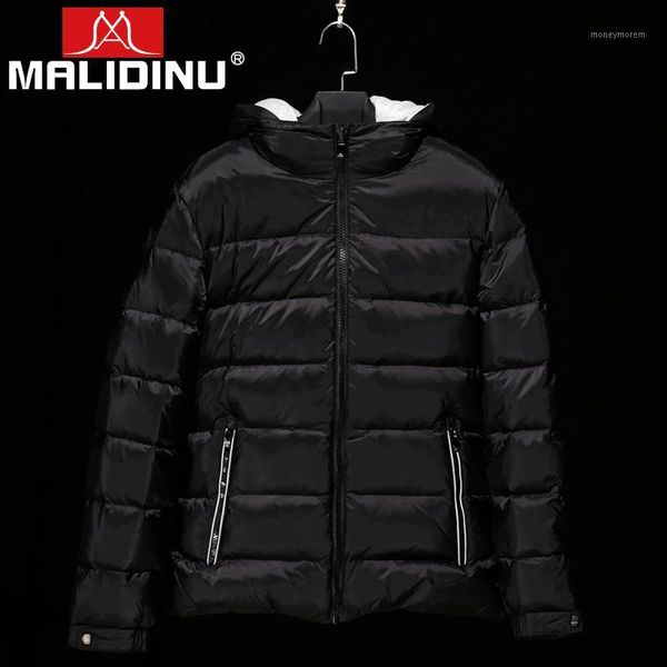 

malidinu 2019 men down jacket winter down coat brand warm winter jackets mens coats for men parka detachable hood outwear1, Black