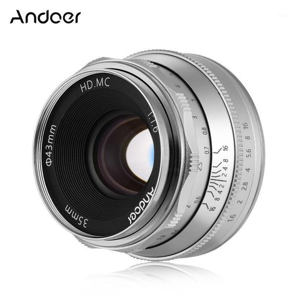 

andoer 35mm f1.6 mf lens large aperture film mirrorless camera len e-mount len for sony aps-c frame ildc camera a6100 5100 a77ii1