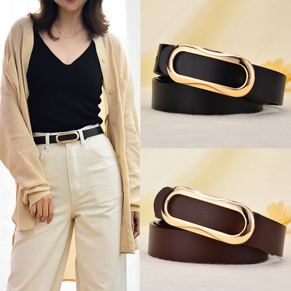 

women's casual simple and versatile korean black belt thin leather jeans with decorative suit pants, Black;brown