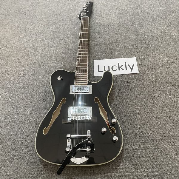 

custom shop.jazz electric guitar,black color 6 stings guitarra.gold hardware