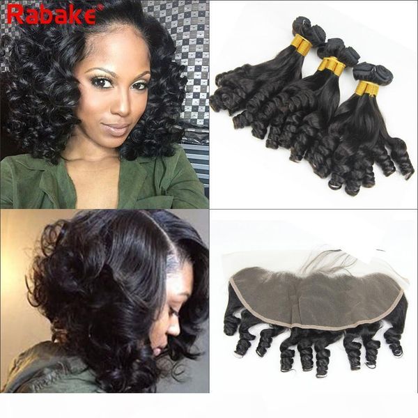 

rabake 8a grade indian virgin hair bundles with frontal 100% raw indian unprocessed human hair weave bundles with 13x4 lace frontal closures, Black;brown