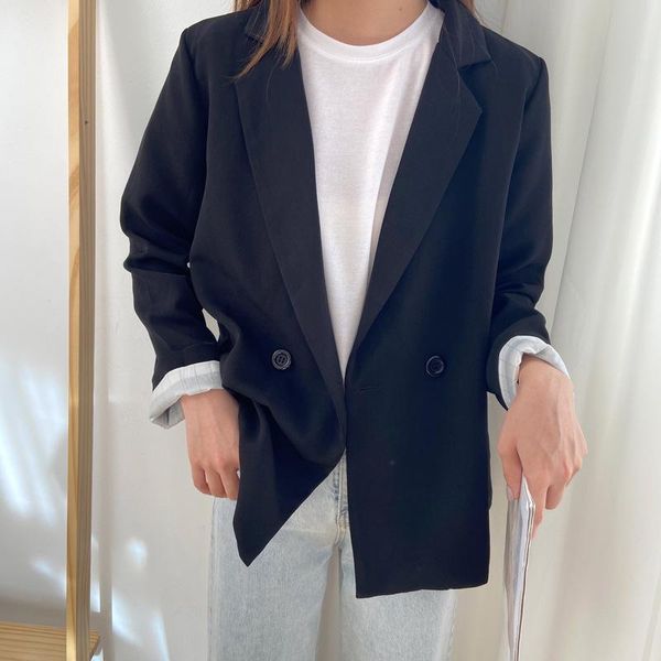 

short suit jacket women's spring and autumn relaxed british style leisure suit casual blazer women jackets for women, White;black