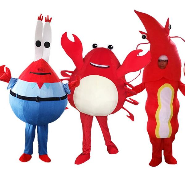 2018 Vendita diretta in fabbrica Costumi di mascotte di aragosta di granchio rosso Unisex Cartoon Apparel animale marino Tema Mascotte Costume di carnevale Parte di compleanno