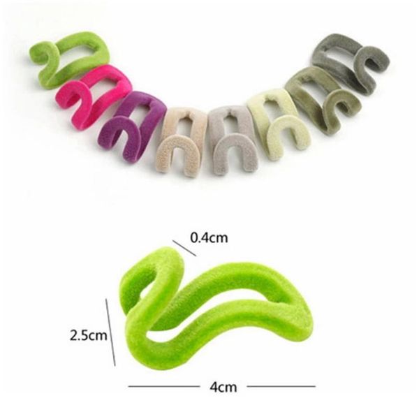 

10 pcs/lot mini flocking hooks for clothes hanger closet organizer travel clothes hanging organizer coat hooks spac jlltlv