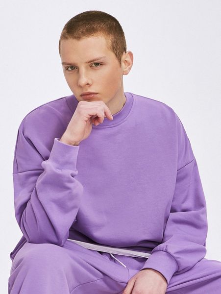 

men round neck drop shoulder pullover u8fo#, Black