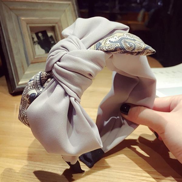 

big bowknot solid color floral wide headband for women korea design head hoop ornament female stretch hairband hair accessories q jllqkn