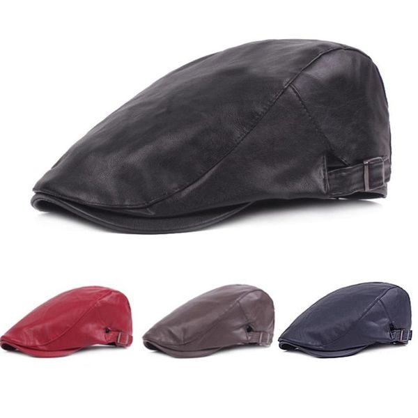 

personalized piercing strap outer hat fashion vintage simple black baseball cap new trend leather men's cap, Blue;gray