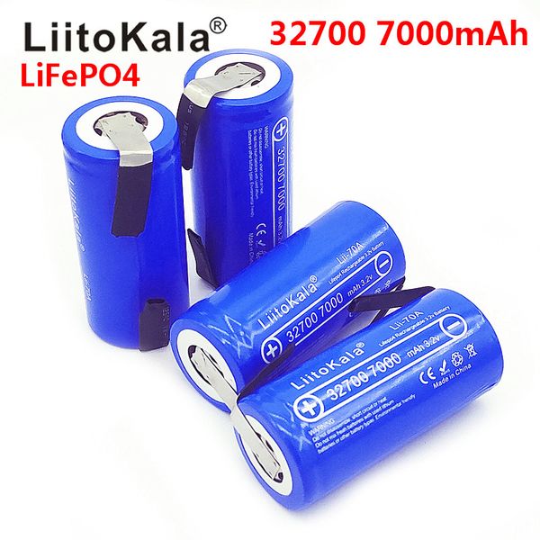 2020 Liitokala Lii-70A 3.2V 32700 7000MAH LifePO4 Аккумулятор 35A Непрерывный разряд Максимум 55А Высокоусилитель + никельские листы