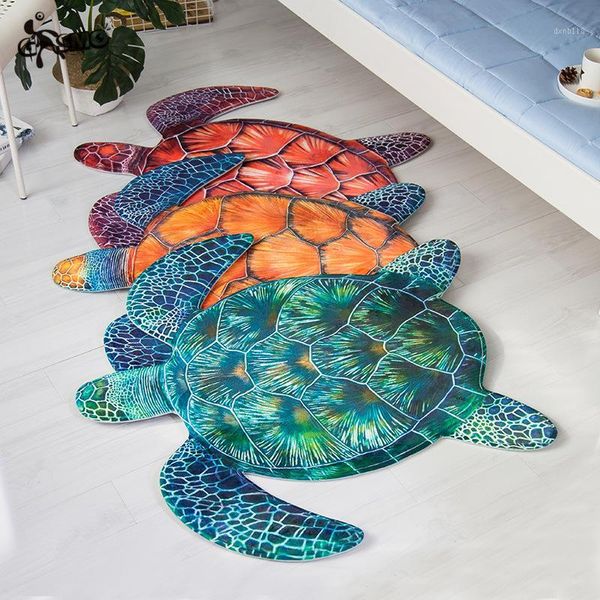 

sea turtle animal 3d anti slip carpets for living room bedding room velvet door mat children play mats chair floor mat area rug1
